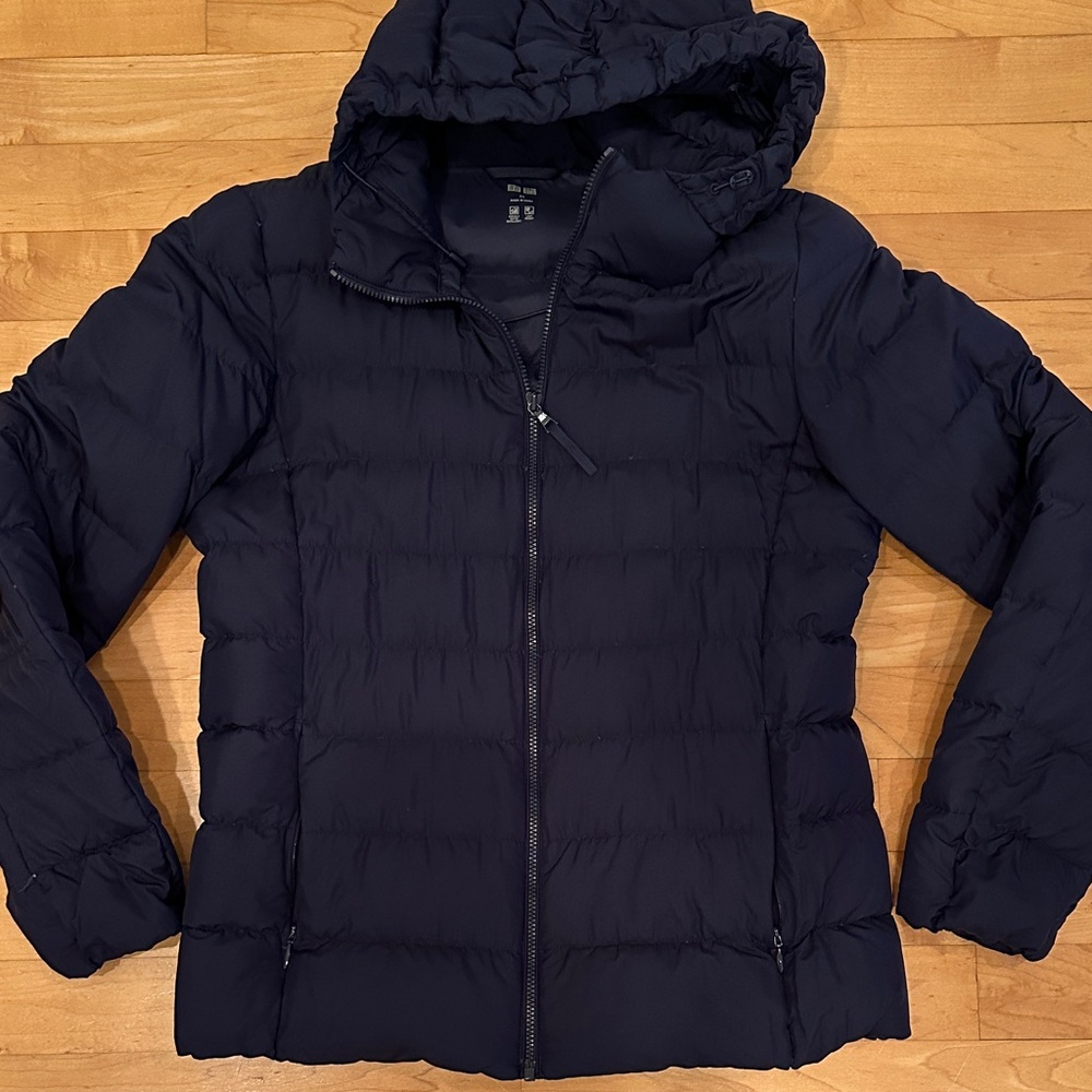 Uniqlo Navy Hooded Quilted Puffer Jacket